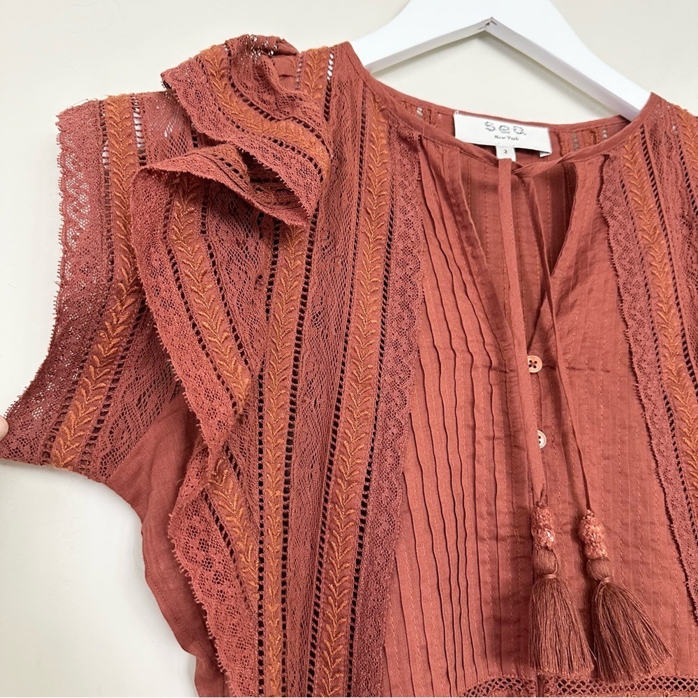 Sea NY Sophie Lace Tunic Ruffle Embroidered Dress - Picture 3 of 13